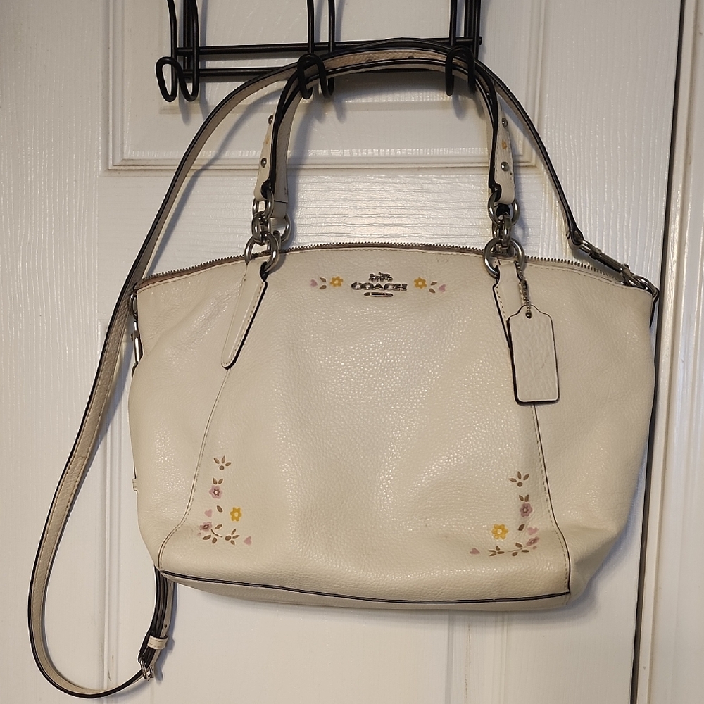 Coach Cream Floral Shoulder Bag